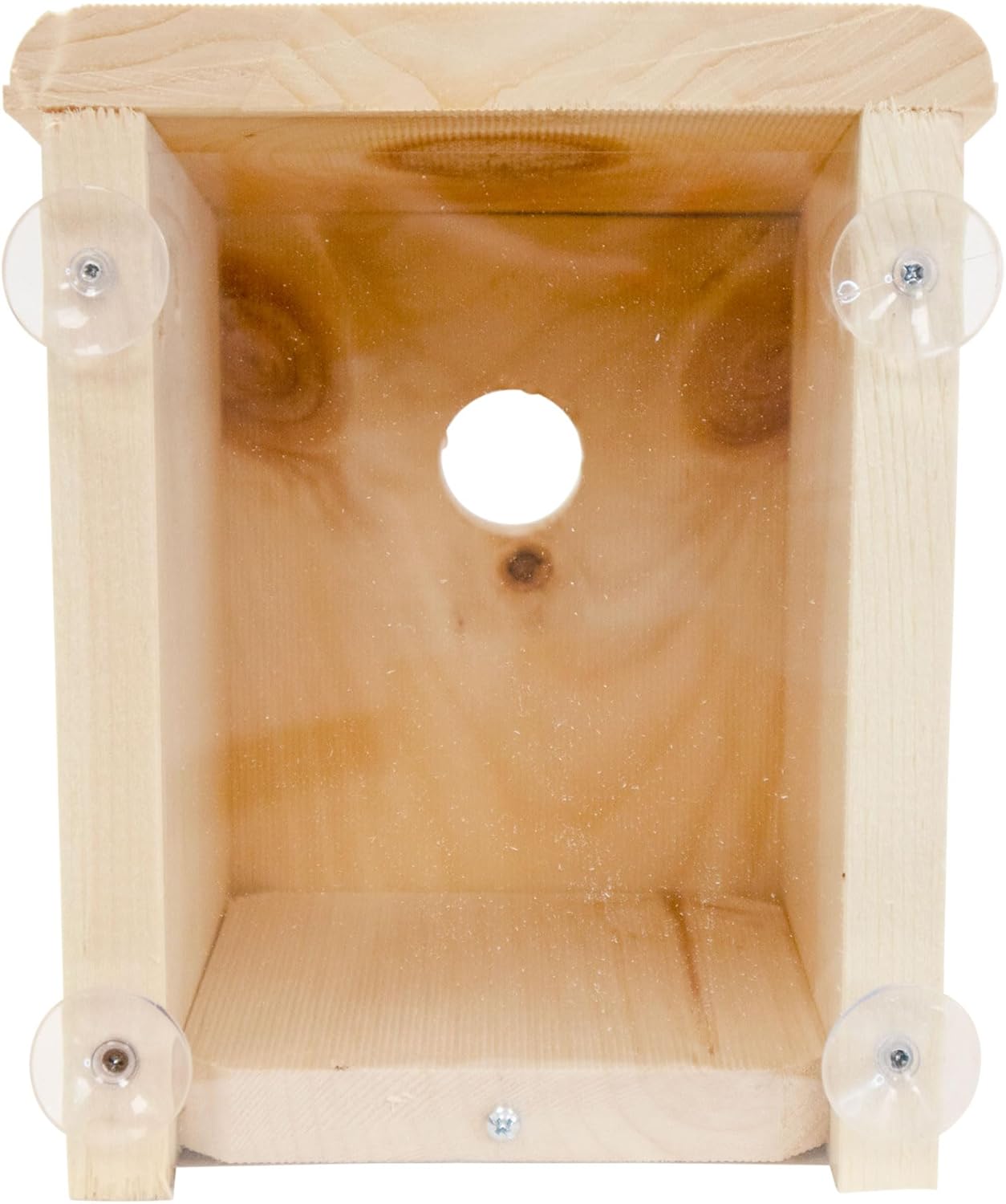 Coveside Window Nest Box Birdhouse | View Nesting Birds Up Close | 1.25" Entry | Suction Cup Mount | Clear Viewing Panel | Eastern White Pine | Made in USA | Indoor Bird Watching Gift