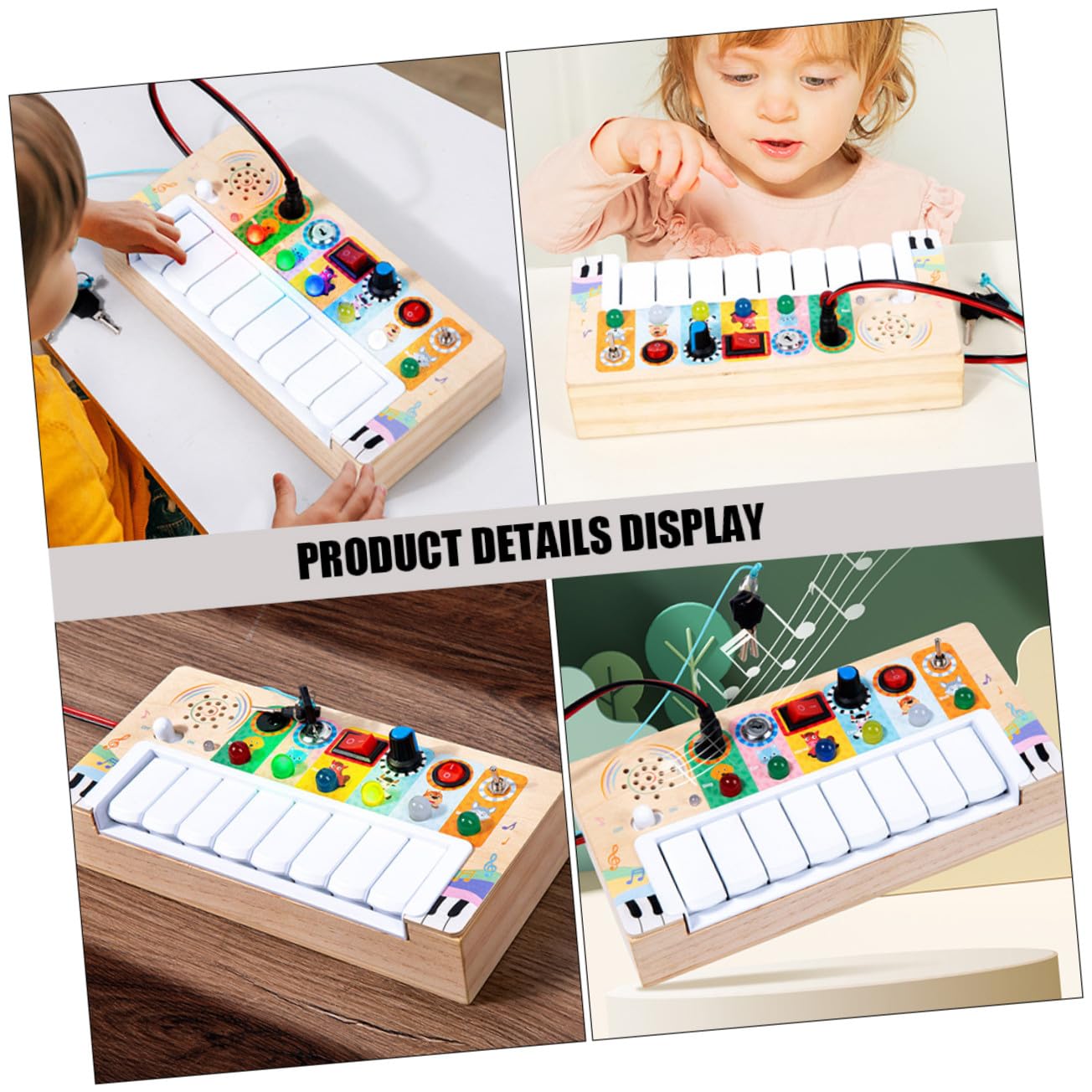 Juguete Musical LED Bordes Suaves y Seguro para para Niños de Madera Accesorio Ligero Adecuado para Aprender Música en Exteriores Aprender Música en Exteriores