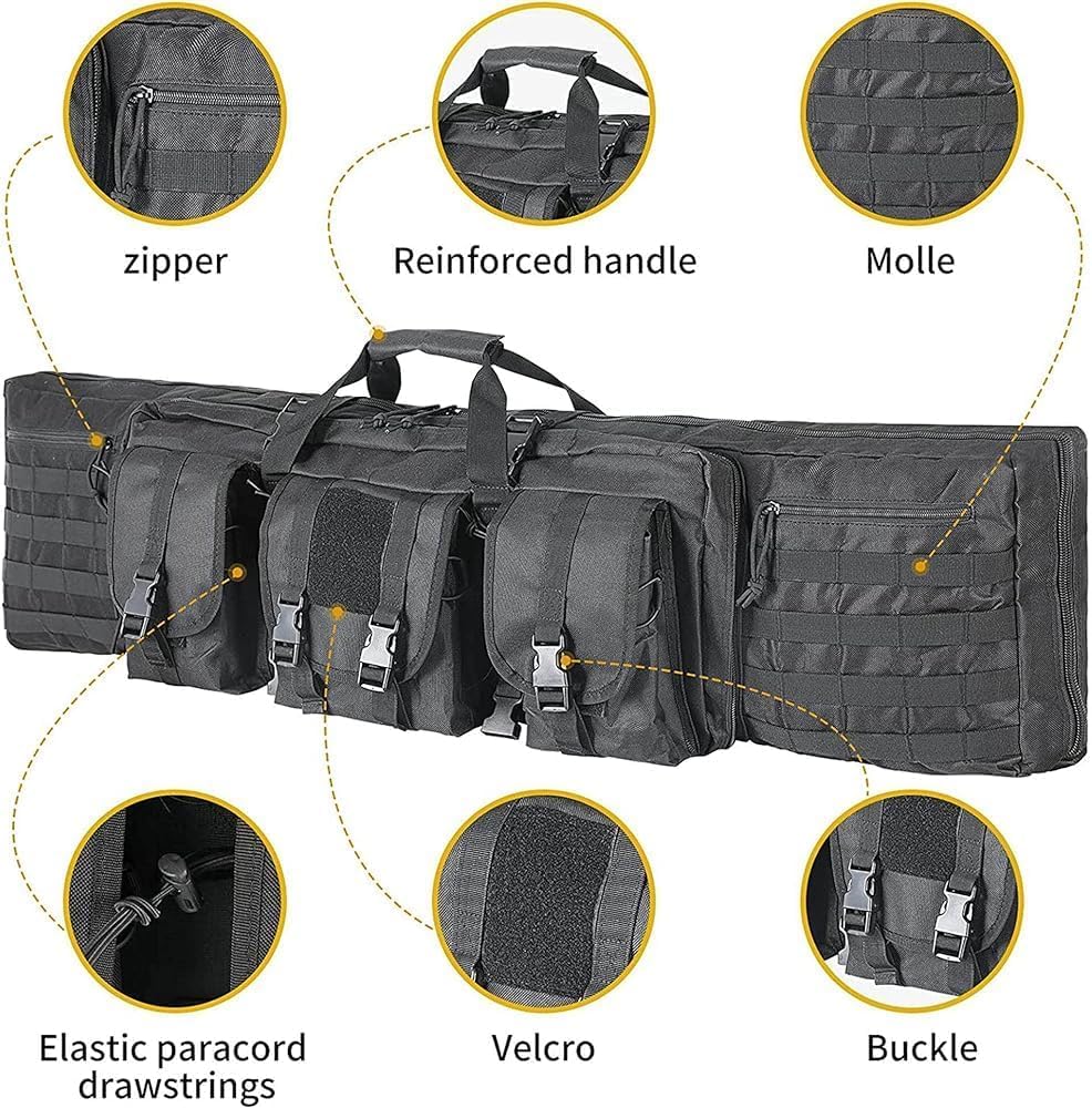 Futteral Langwaffen Waffentasche Pistolen- und Magazin Aufbewahrungsrucksack,Waffenkoffer für Langwaffen, Waffentragetasche, Schießtaschen für Gewehre,Jagdgewehrkoffer(Size:118cm/46.4in,Color:C)