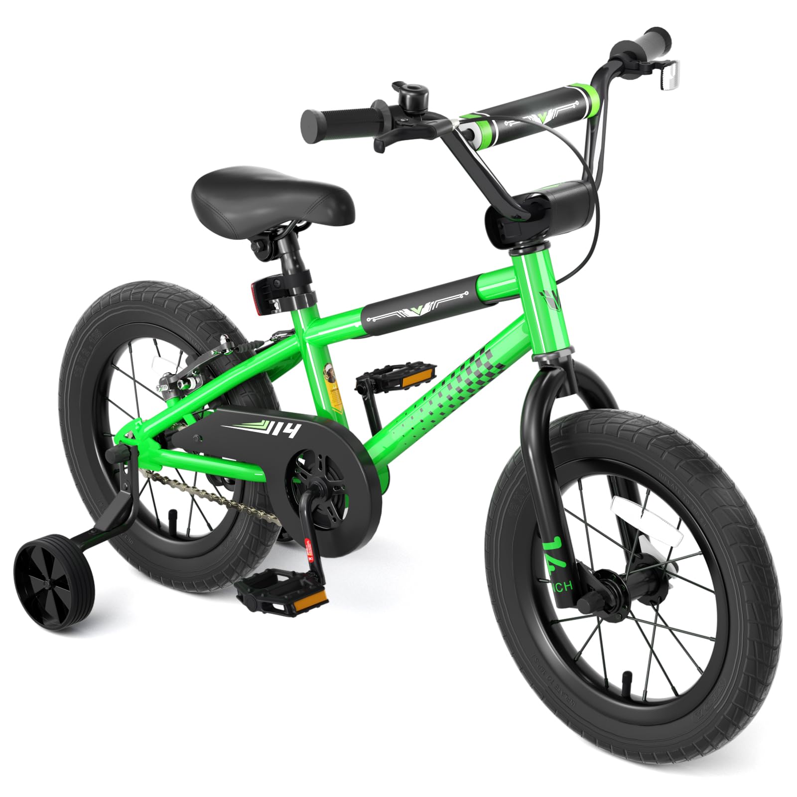 KORIMEFA Toddler Kids 12 14 16 inch Bike with Traning Wheel, Bicycle for 2-7 Ages Boys BMX Style Cycle, Coaster Brake, Children Present for Bike Learning, Rider Height 29-46 inch