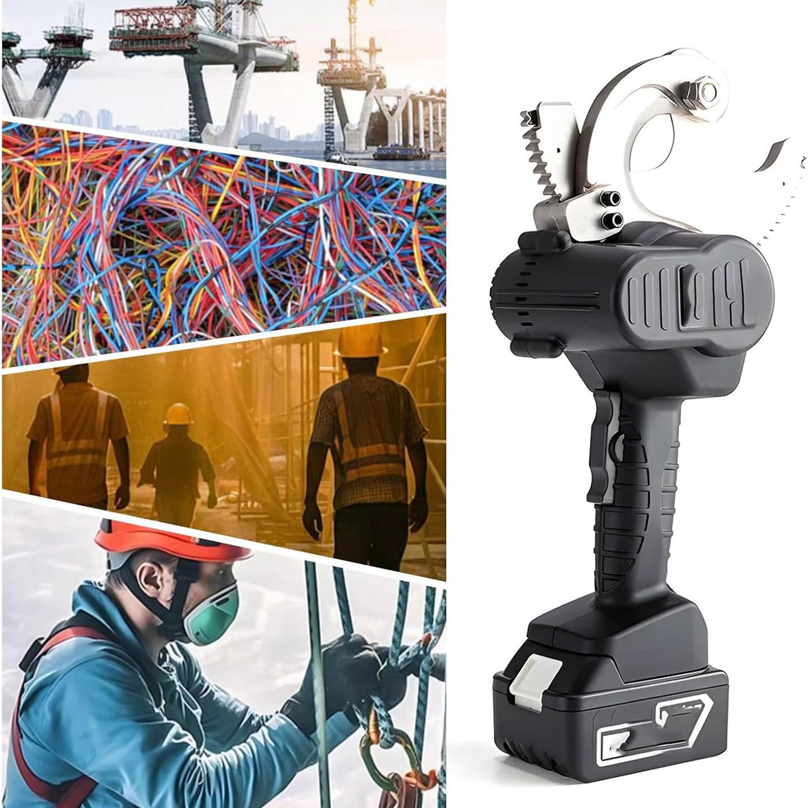 Elektryczny nóż do kabli z grzechotką z bateriami litowymi, bezprzewodowe szczypce hydrauliczne do cięcia miedzianych aluminiowych kabli pancernych