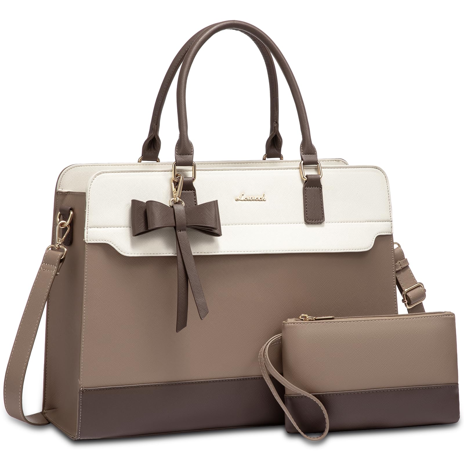 LOVEVOOK Laptop Tote Bag for Women,Leather Work Bag, Waterproof Business Teacher Bag,Large Computer Handbag Purse Briefcase,Office Gifts for Women