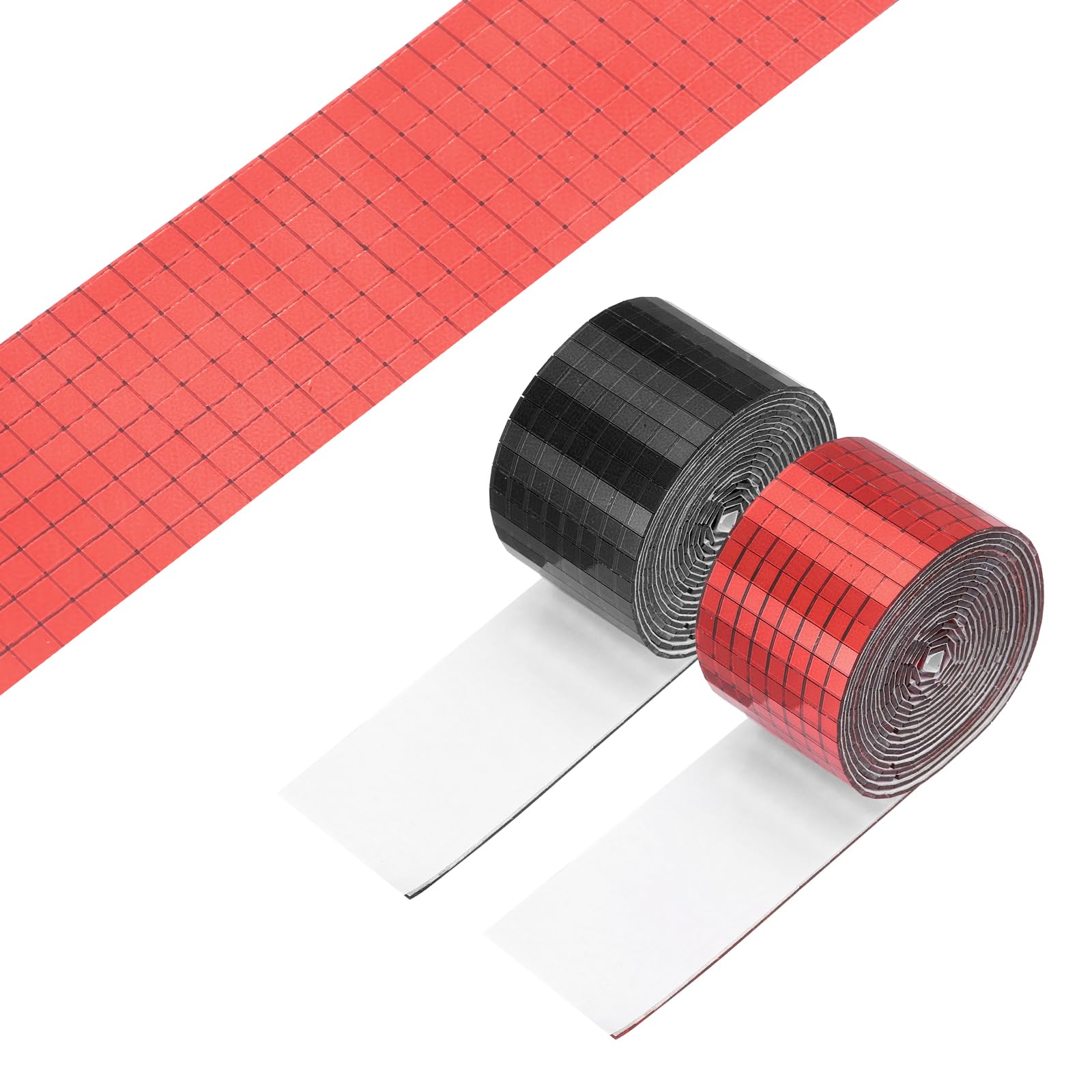 PATIKIL Self Adhesive Mirrors Mosaic Tiles 5x5mm 6400pcs Red Black