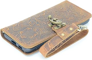 JJNUSA Compatible with Samsung Galaxy S21 6.2 inches 2021 Genuine Distressed Leather Wallet Flip Cover Case Brown