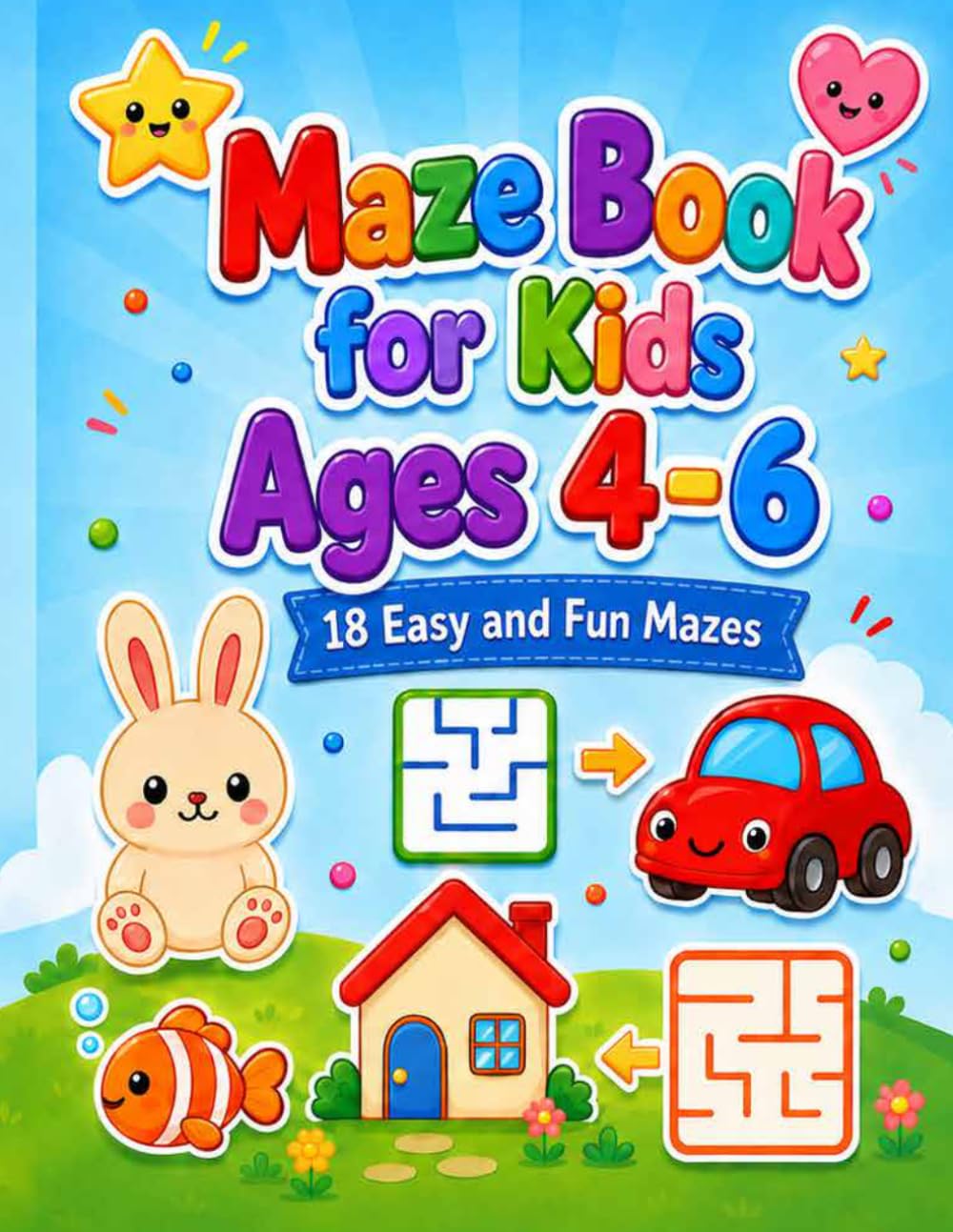 Maze Book for Kids Ages 4-6: 18 Easy and Fun Mazes for Preschool and Kindergarten Children