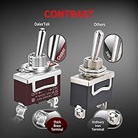 Vista 9 de DaierTek 2 interruptores de palanca marinos con cubierta de goma impermeable + 1 interruptor de palanca con cubierta de protección de seguridad