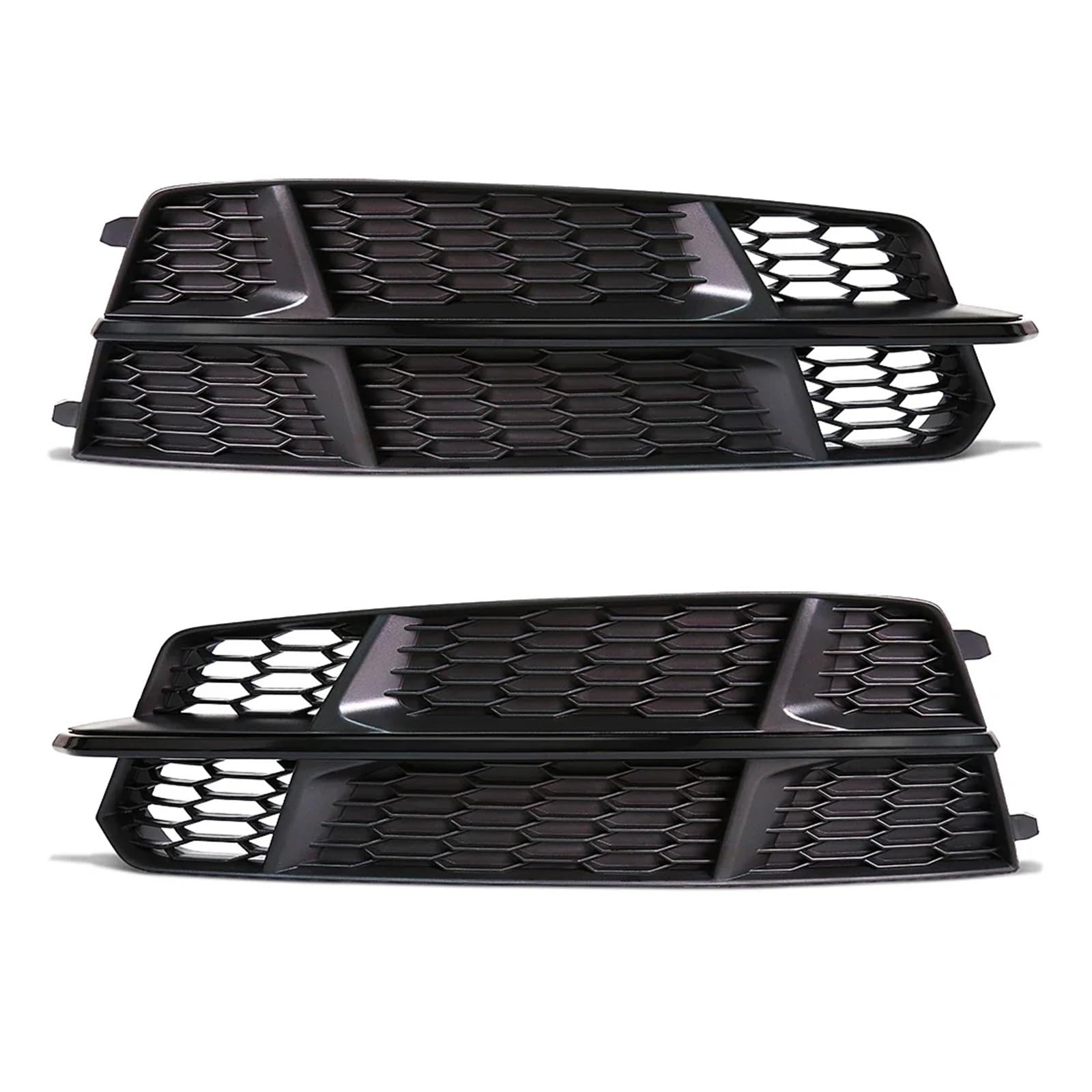 2 sztuki osłony świateł przedniego zderzaka samochodu pasujące do Audi A6 C7 A6L S-Line 2015 2016 2017 2018 Hex Grill 4G0807681AN(Sliver Pair)