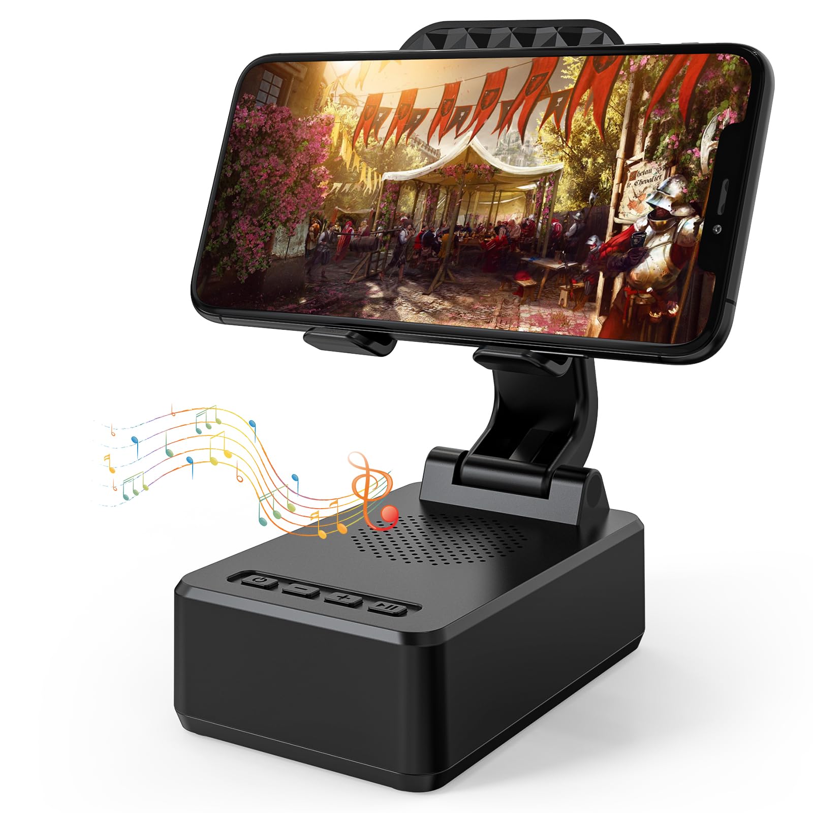 MOLILEAF Gifts for Dad Mom, Cell Phone Stand with Bluetooth Speaker Stereo Loud Sound & Long Playtime, Unique Birthday Gifts for Men Women Him Her Everyone Who Want Nothing, Small Gadget on Desk