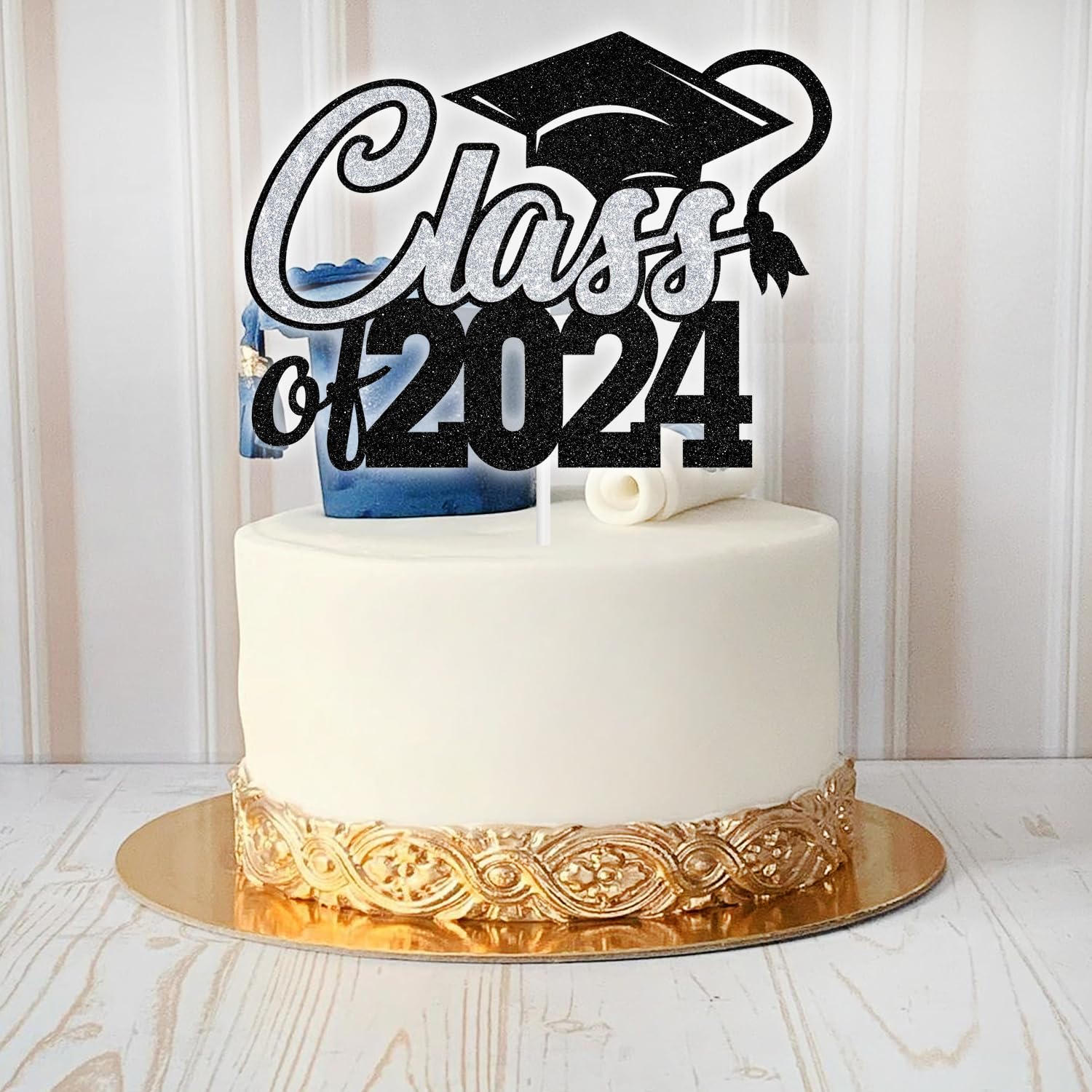 Gyufise 1 Decoración De Pastel De Graduación Azul 2024 De Felicitaciones  Para Tartas De Graduación 2024,, image size:1500x1500
