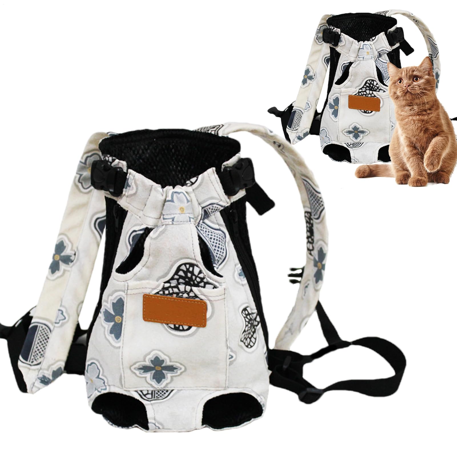 Katzentransporttasche für Hunde, atmungsaktive Tragetasche für Kätzchen mit breiten Schultergurten, Mehrzweck-Rucksack für Hunde mit Verriegelung