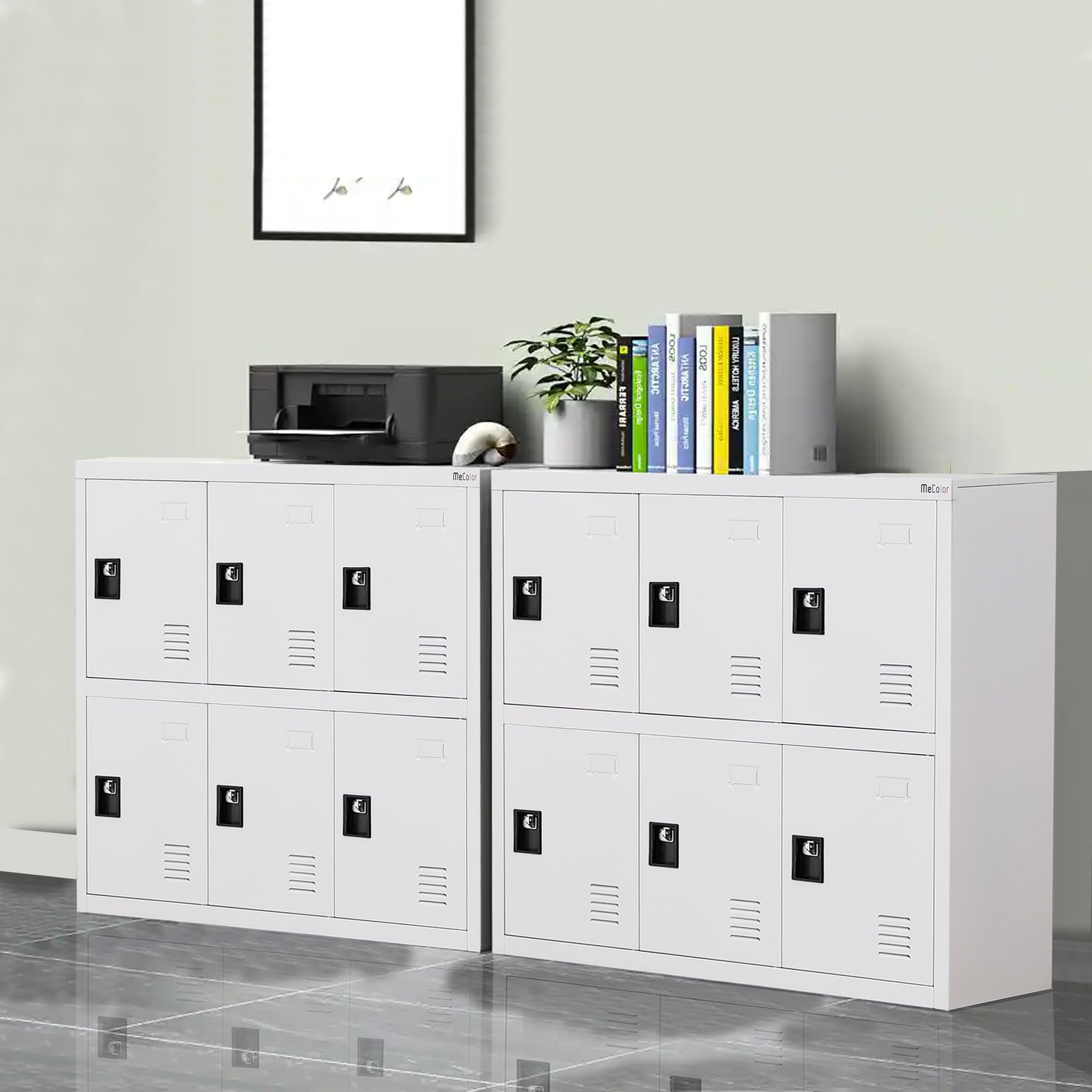 MECOLOR Kleiner Schrank mit 4,6 und 9 Türen für Mitarbeiter oder Büropersonal aus Metall für Zuhause, Supermärkte, Fitnessstudios, Einkaufszentren für Dokumente, Stoffe, Taschen