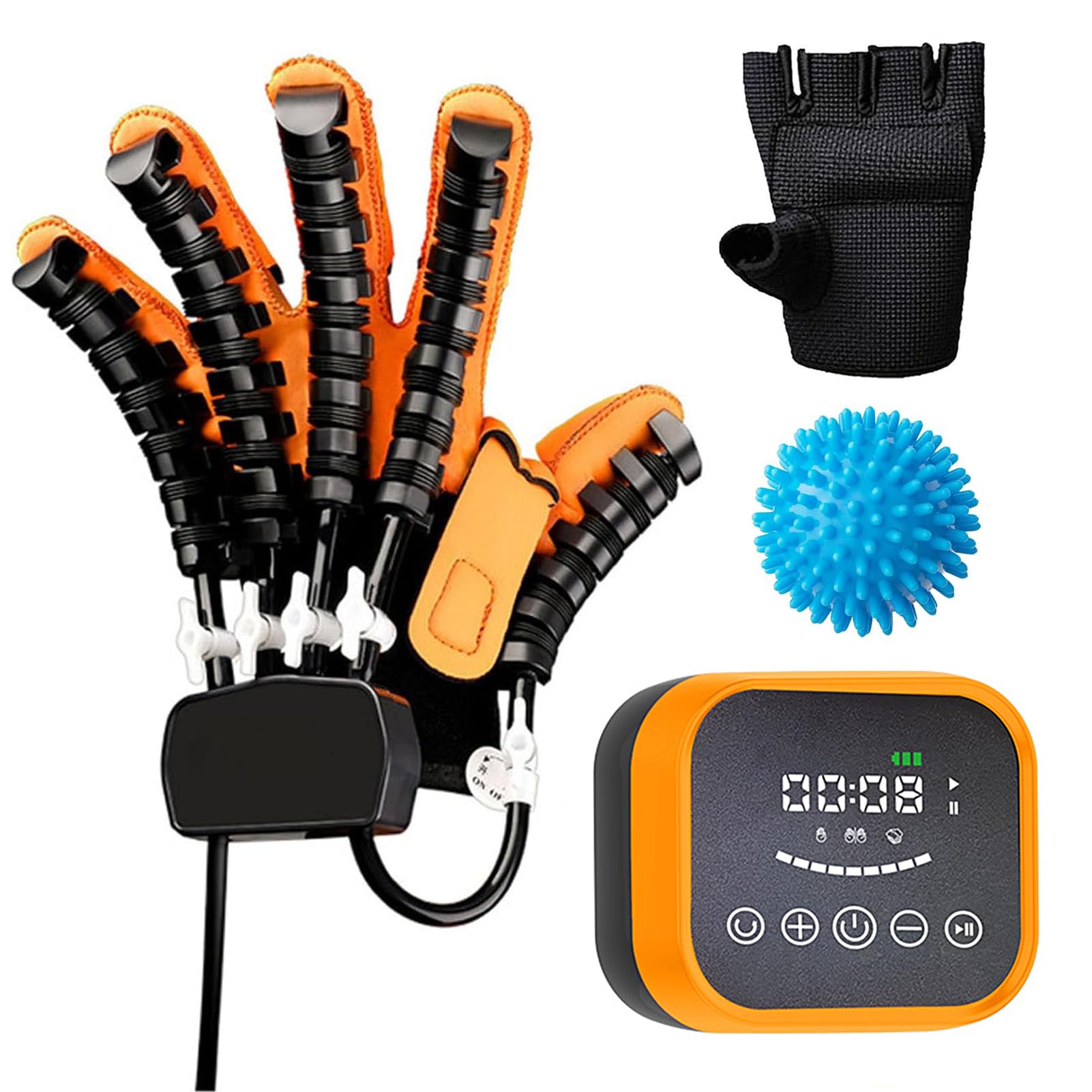 Guantes Roboticos Rehabilitación Ictus, Entrenamiento de Dedos Ortesis, Entrenamiento de Muñeca Hemiplejía Trazo Rehabilitación Accidente Cerebrovascular Mano Férula Funcional Orange plugin Right M