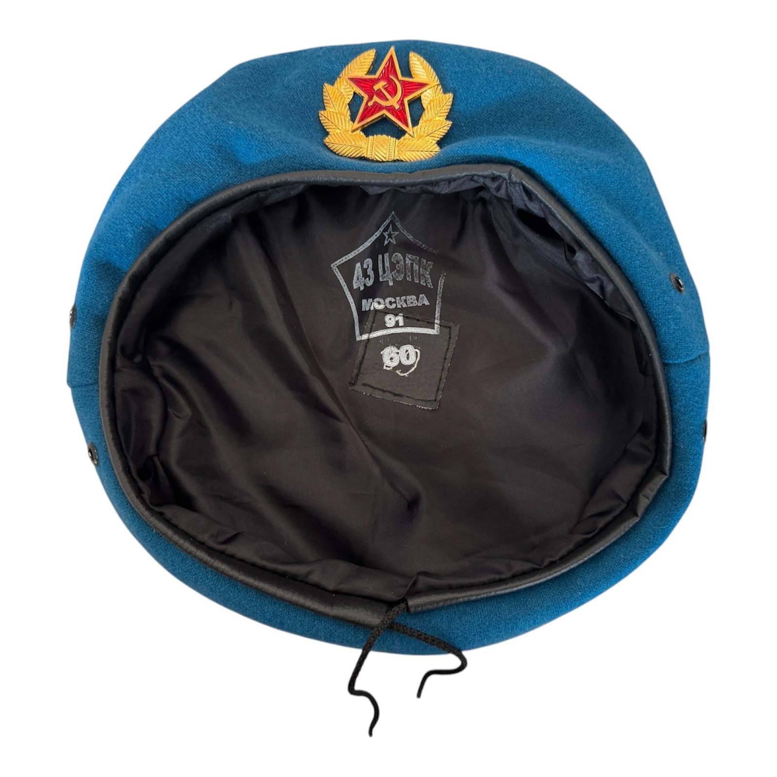 Ganwear Men's Sky Blue Ussr Soviet Style Russian Army Uniform Blue Vdv Paratrooper Beret Cap Hat Badge