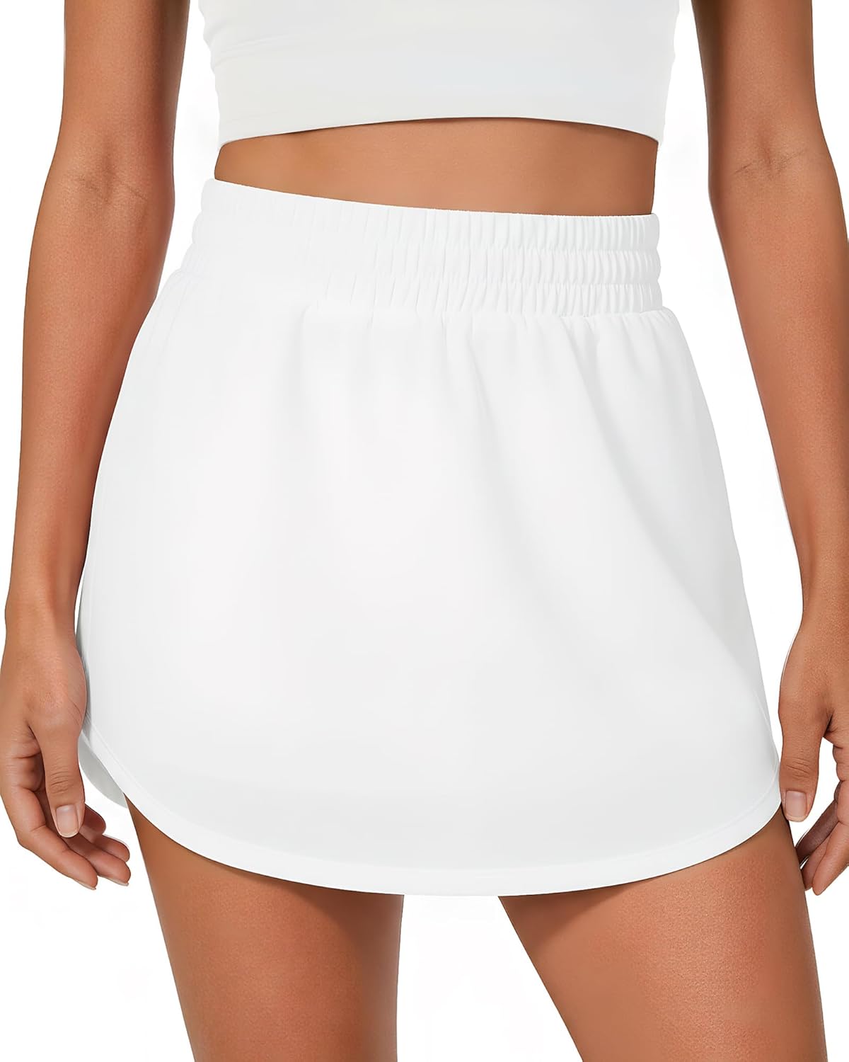 Womens Golf Skirts with Pocket Tennis Skirt High Elastic Waisted Curved Hem Athletic Skort for Pickleball Workout