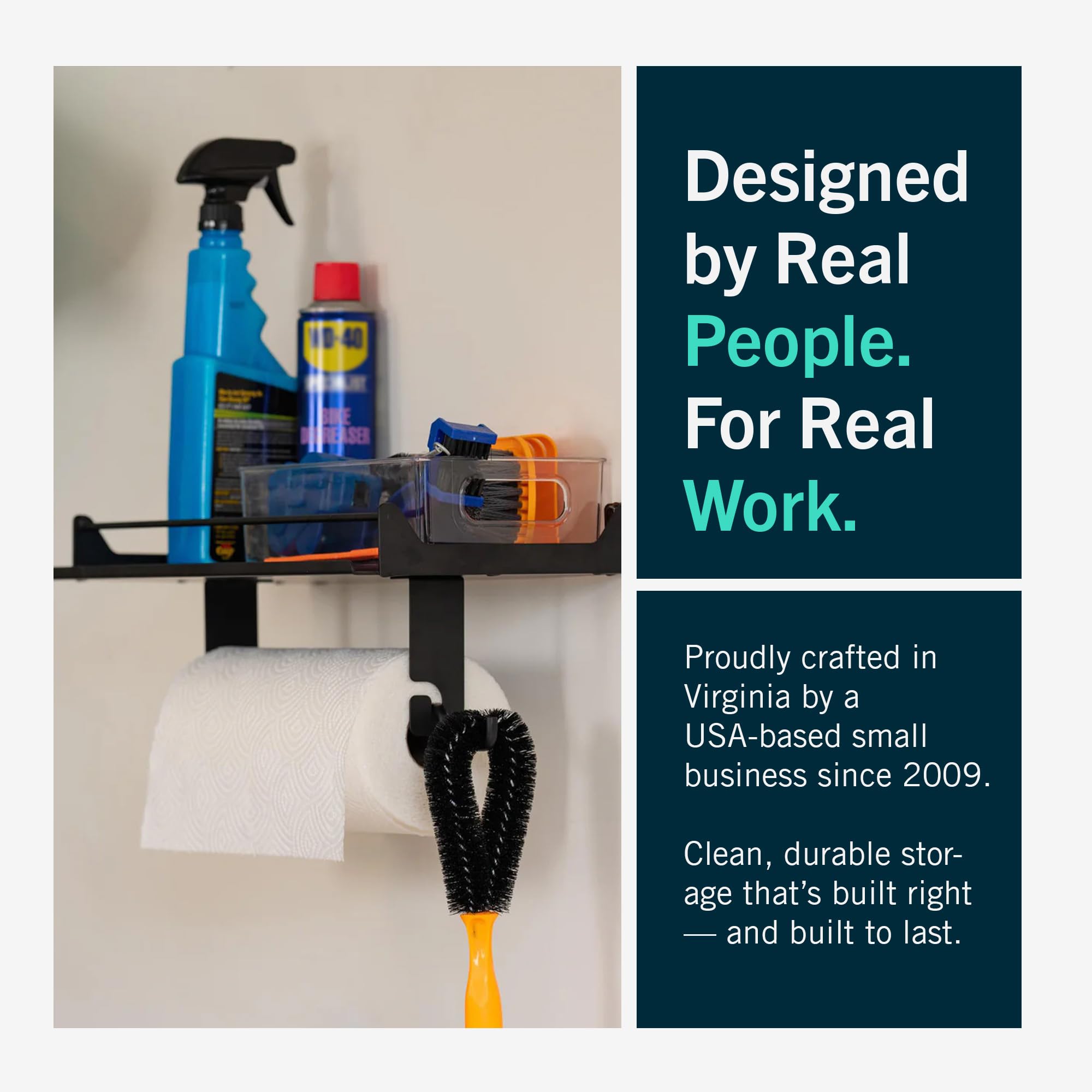 StoreYourBoard Paper Towel Holder Wall Mount – Heavy Duty Paper Towel Holder Mounted for Garage, Workshop, or Utility Room – Space-Saving Garage Shelving & Wall Organizer for Tools, Cleaning Supplies
