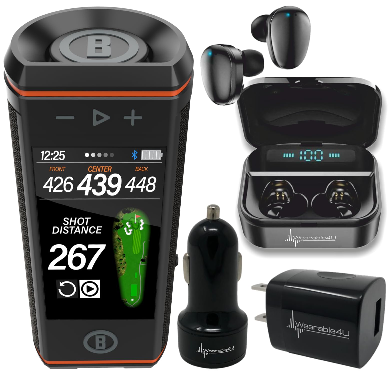 bushnell wingman hd view golf speaker with touchscreen gps audio