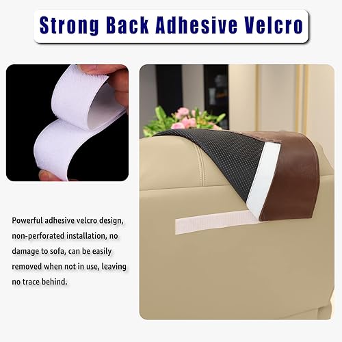 Miniatura 4 de AmazeCov Funda antideslizante para reposacabezas de muebles, protector de reposacabezas de piel sintética para silla reclinable, funda protectora de