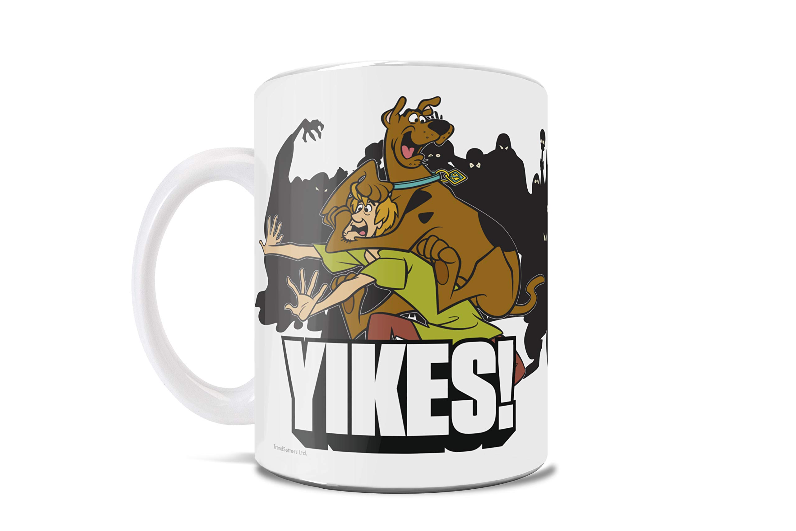 Trend Setters Scooby-Doo – Yikes! – Shaggy – Scooby – Ghouls – White Ceramic Mug – Perfect for Gifting or Collecting