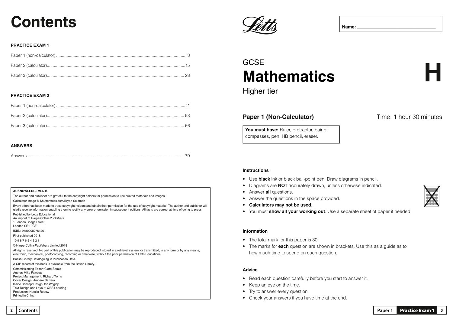 Grade 9-1 GCSE Maths Higher Edexcel Practice Test Papers: GCSE Grade 9-1 (Letts GCSE 9-1 Revision Success)