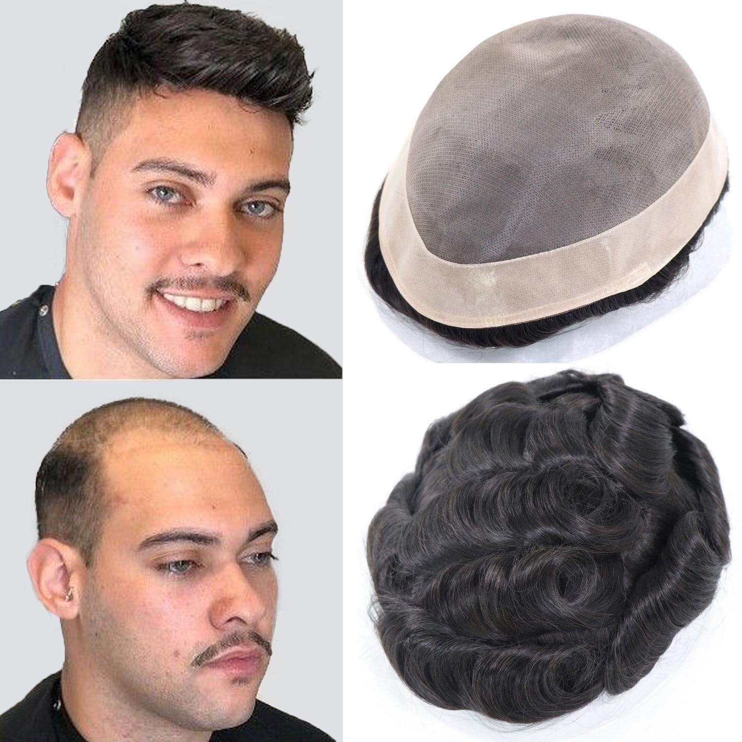 Amazon.com : HAPPY&CC Toupee Men Hair Pieces for Men European