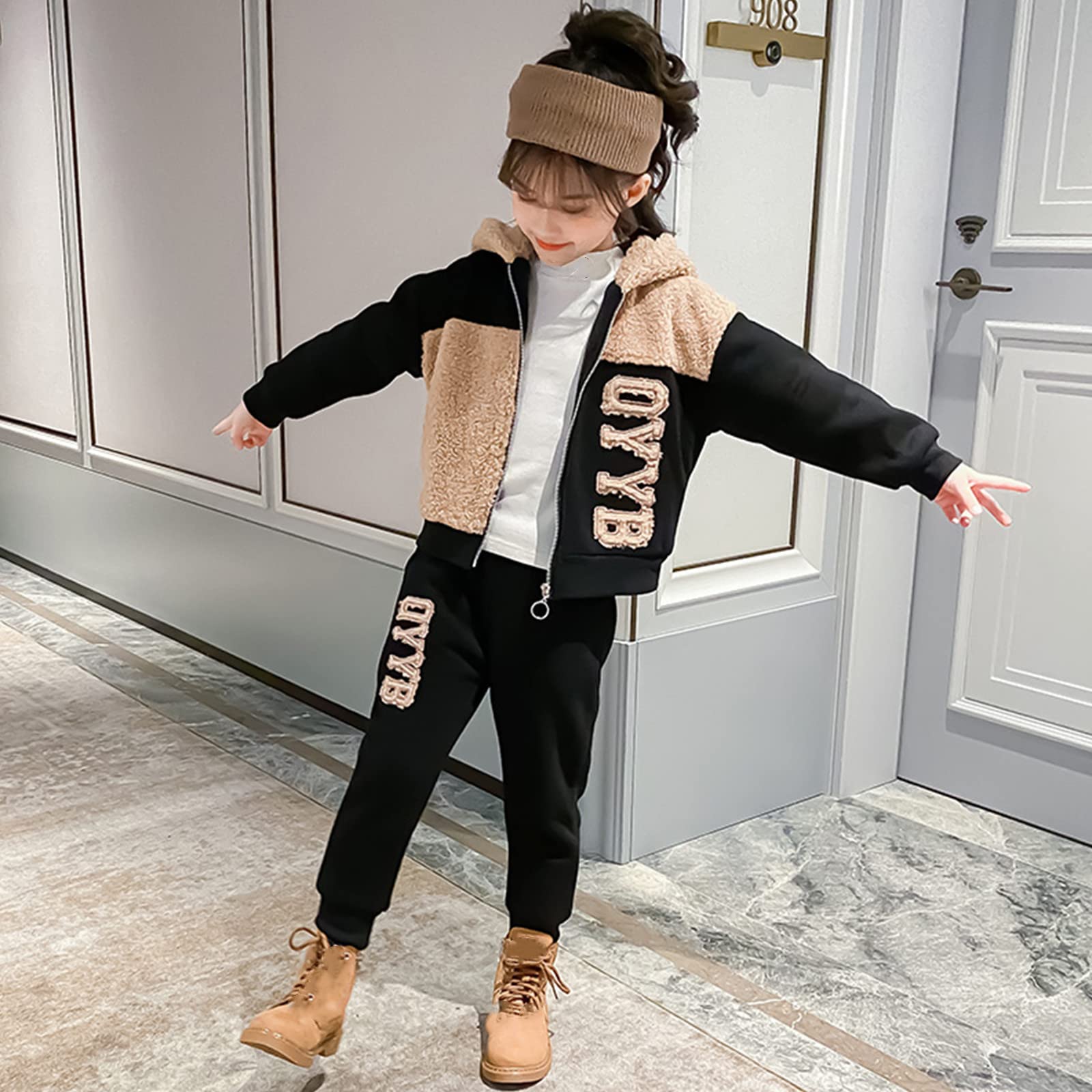 amropi Mädchen Bekleidungsset Hoodie Jacken Mäntel Hose Jogginganzug Trainingsanzug for 3-10 Jahre