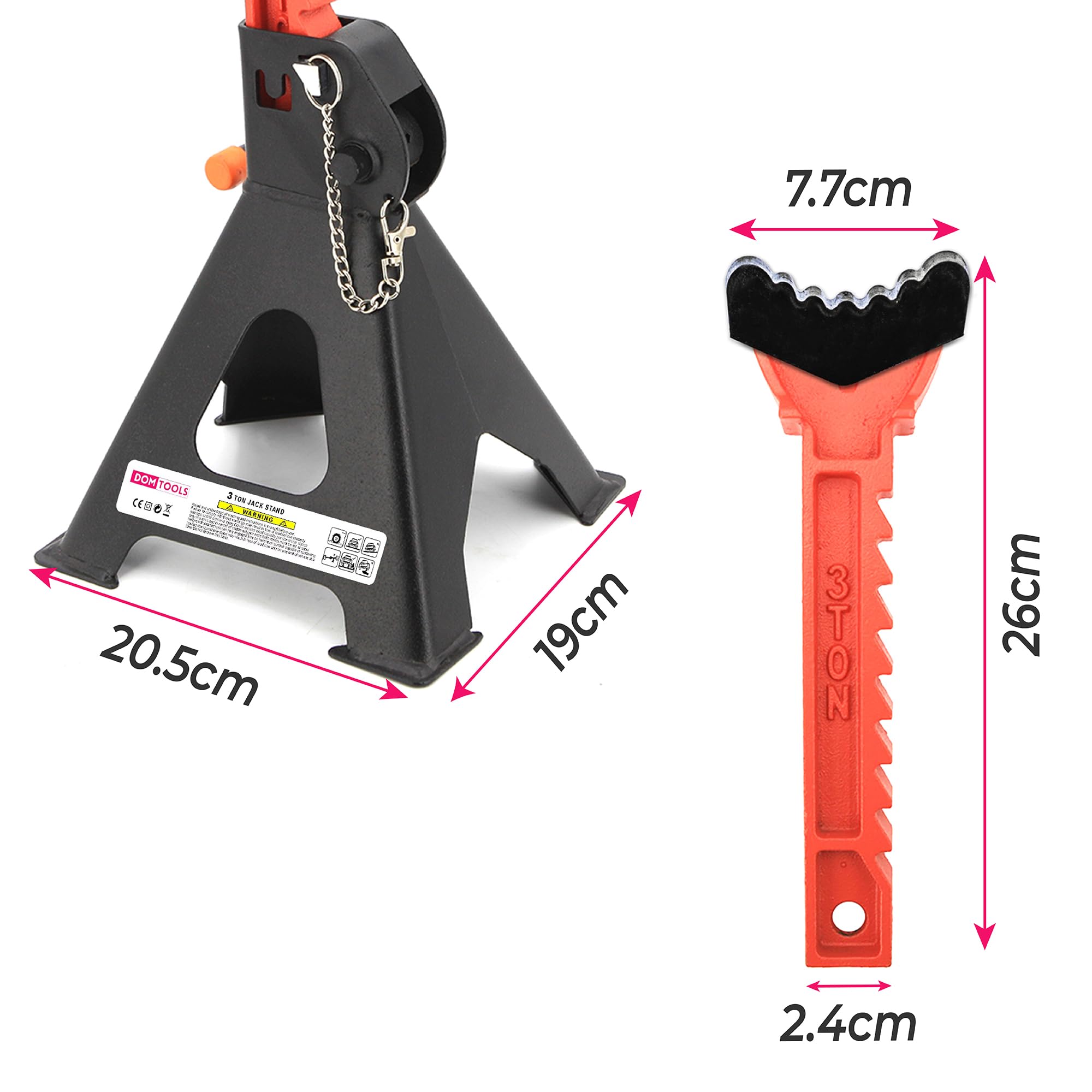 Jack Stands - Soporte para gato de coche de 3.0 toneladas (6 libras), altura ajustable para levantar SUV, camioneta, coche y UTV/ATV, 1 par