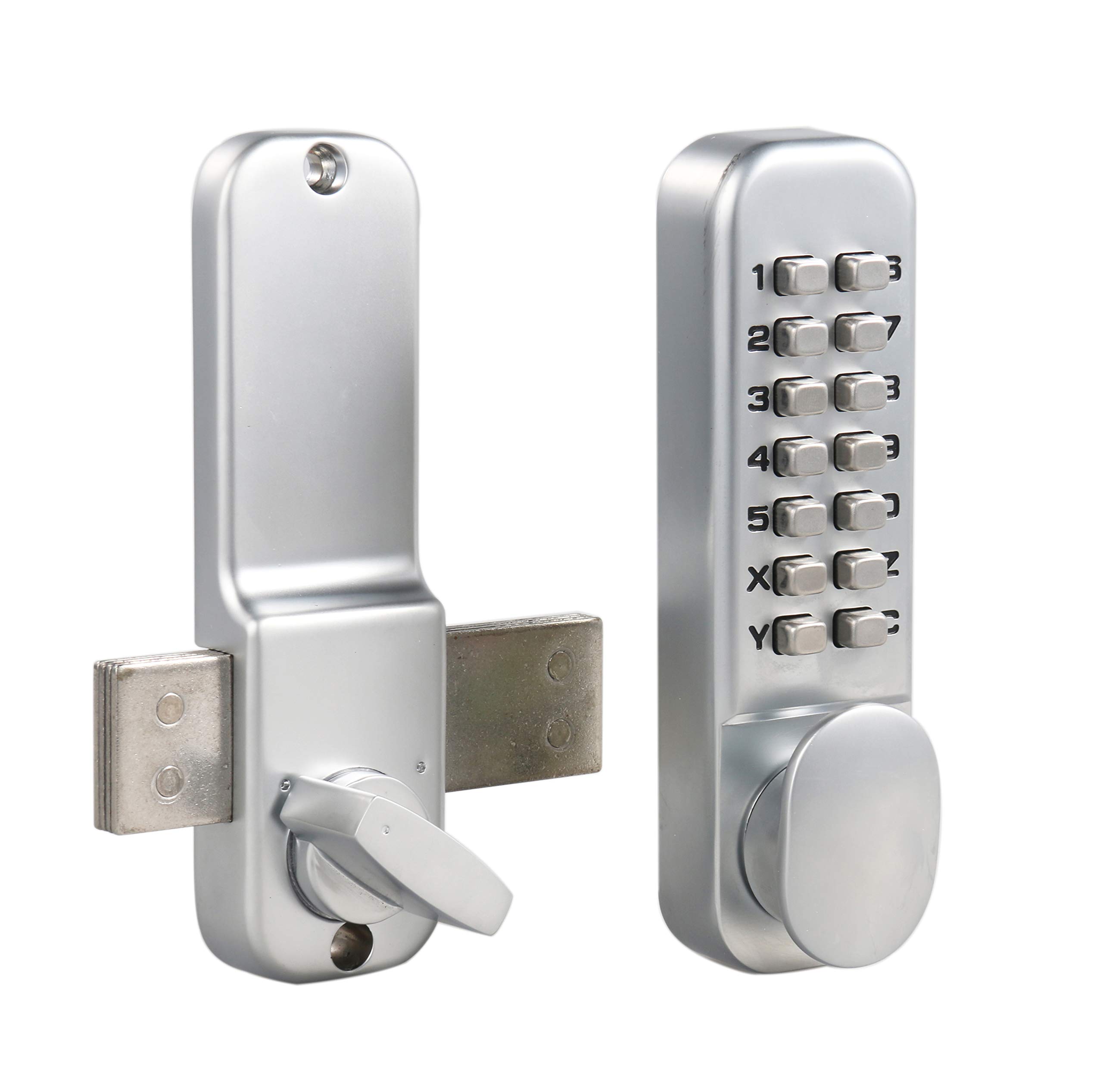 MUTEX Combination Door Lock MX250 Mechanical Keyless Surface Mount Deadbolt - Satin Chrome