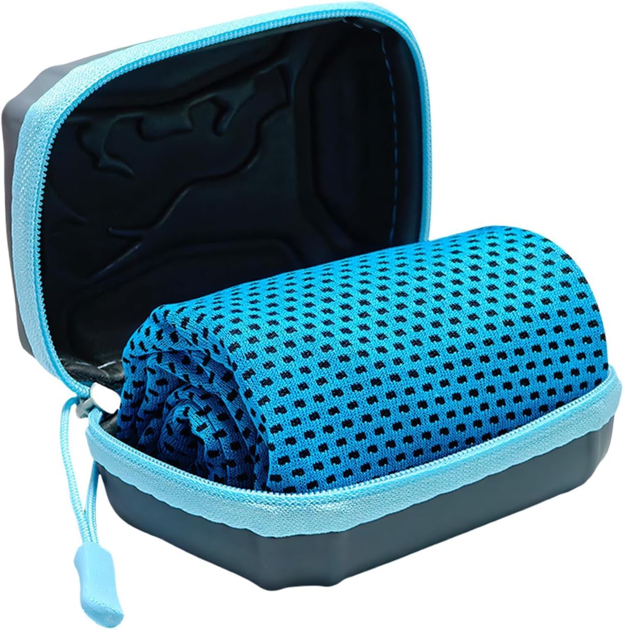 ZFFAFUR Microfiber Cooling Towel 30x80cm, Quick Dry Sweat-Absorbent Soft Breathable Cloth for Neck & Face, Ideal for Gym, Yoga, Golf, Running, Camping, Fitness, Outdoor Sports, with Storage Pouchblue