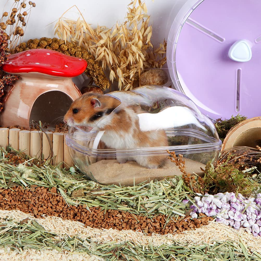 Chomik małe zwierzę piaskowa wanna Critter łazienka z łyżką akcesoria do myszy jeż lemowanie myszosków lub innych małych zwierząt domowych (rozmiar L