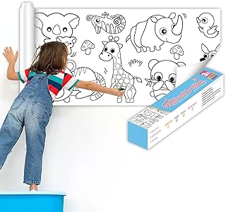 Feliciay Children's Drawing Roll, Coloring Paper Roll for Kids, Drawing Paper Roll, DIY Art Drawing Art Paper Coloring Book Paper, Drawing Art Sketch Painting(Animal)