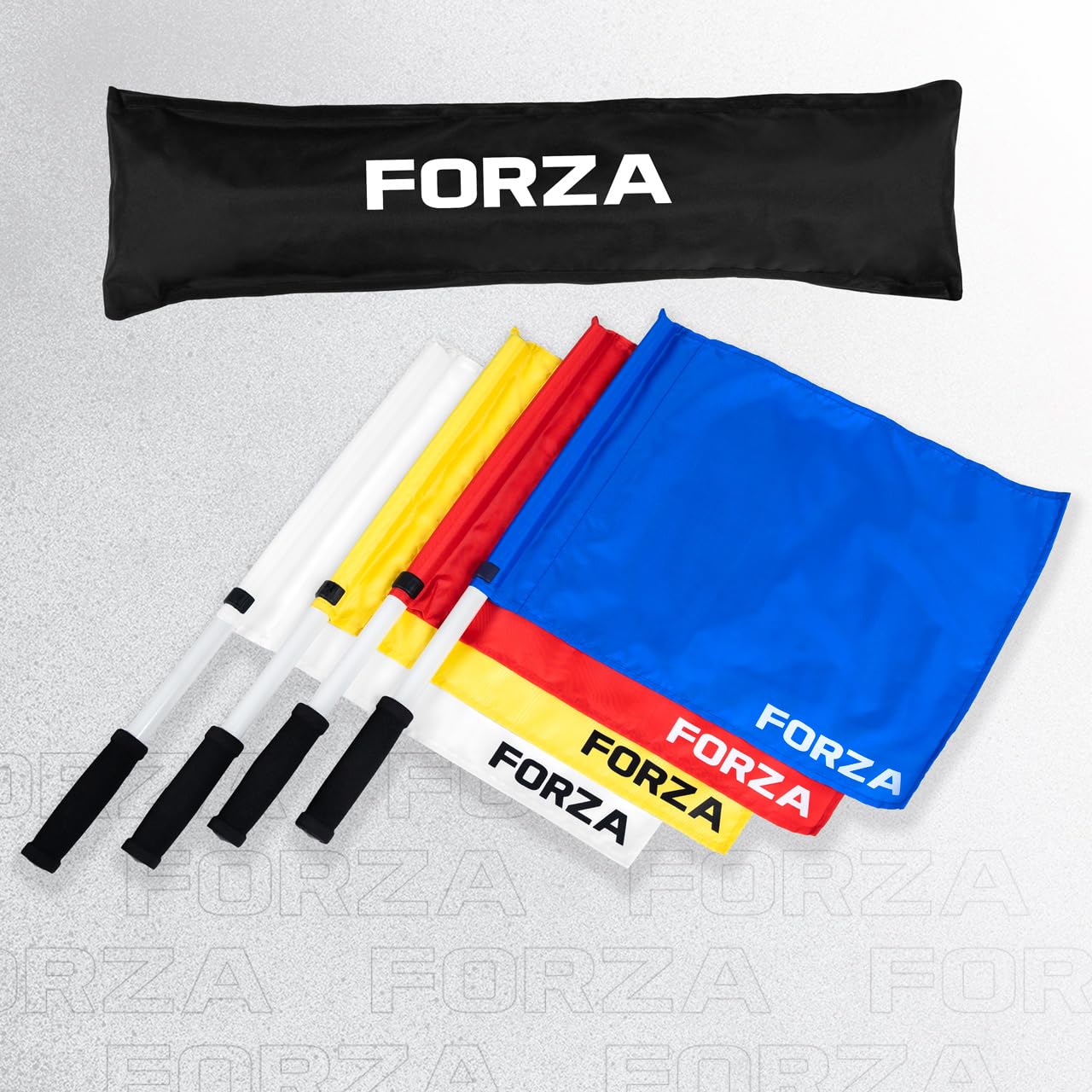 FORZA Ensemble de Drapeaux pour Arbitre de Water-Polo [Pack de 4] | Poignées Antidérapantes avec Sac de Transport | Haute Visibilité pour Tous Niveaux de Compétition