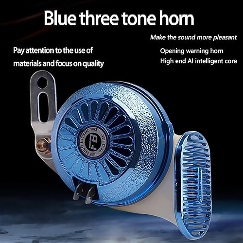 Vista 39 de FARBIN Bocina de coche ruidosa 3 sonido personalizado Bocinas eléctricas Bocina de motocicleta Cromo Plata 3 Sonido Camión Tren Cuernos 12V (blanco)
