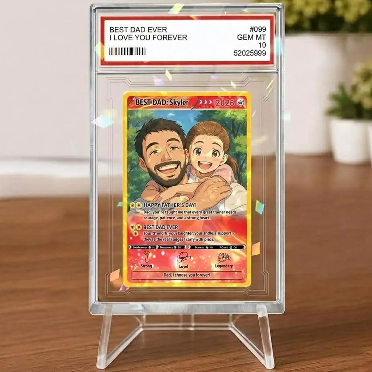 Custom Father's Day Poke Card for Dad Grandpa, Personalized Greeting Cards with Your Photo, Metal Poke Card for Dad Grandpa, Father's Day Portrait Keepsake Gifts For Husband, Boyfriend 02