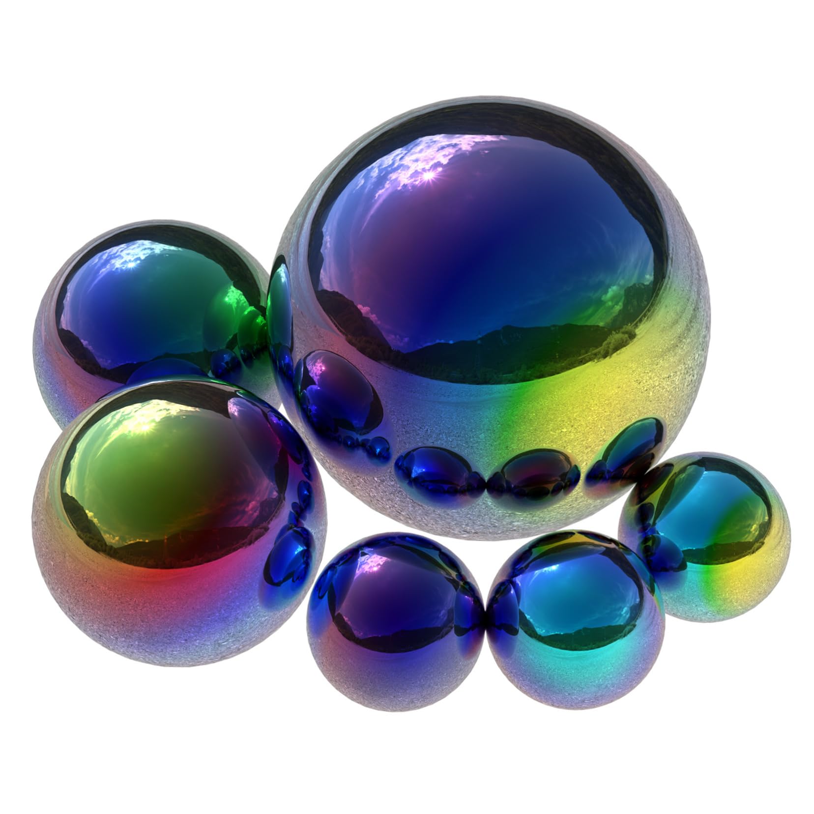 FUNOMOCYA 6pcs Garden Reflective Ball Stainless Steel Gazing Ball Garden Gazing Globe Outdoor Gazing Spheres Patio Decorations Outdoor Globe