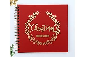 Personalized Christmas Memory Book 9"x8.5", 90 Kraft Pages For Christmas Memories