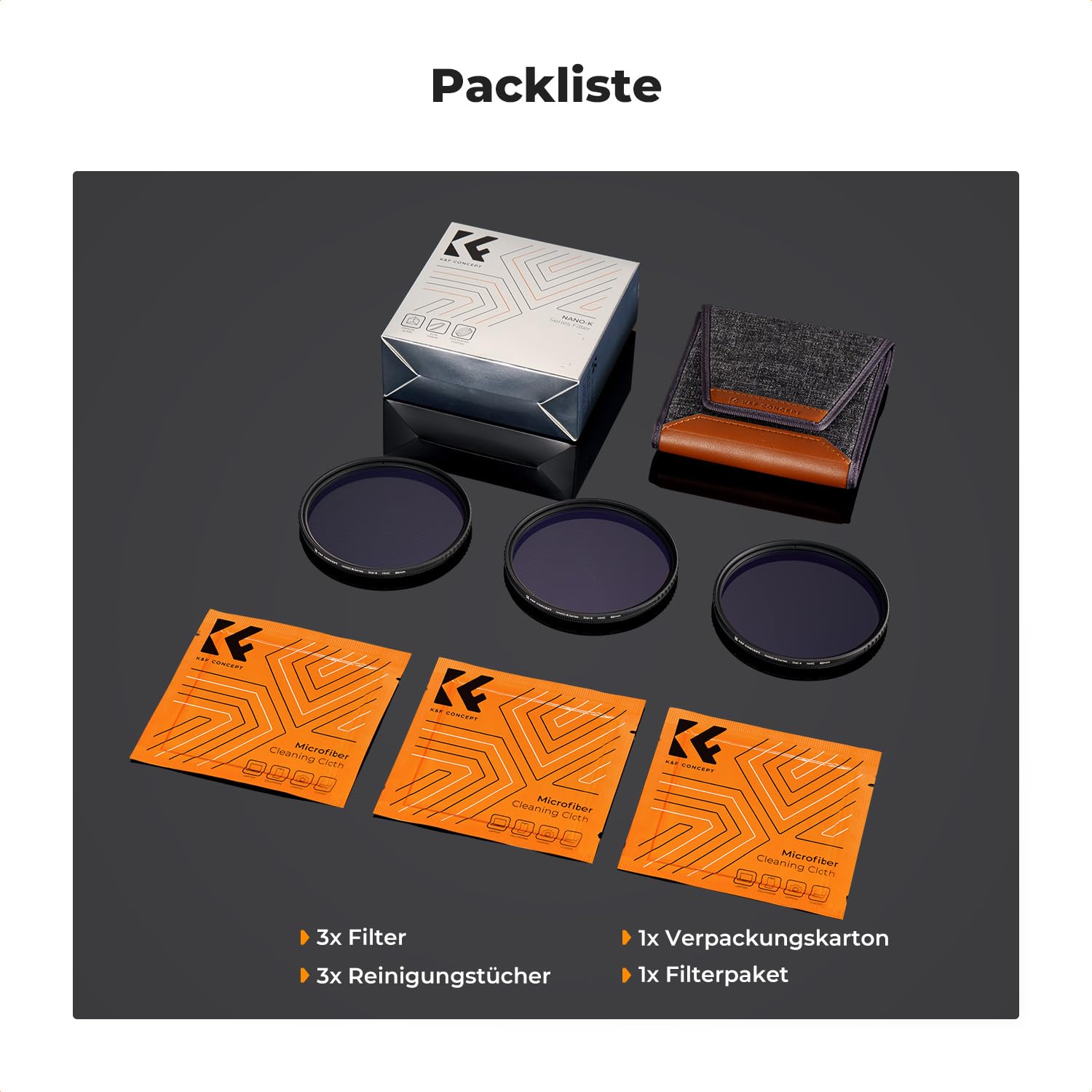 K&F CONCEPT 82mm Sternfilter 4 Punkte, 6 Punkte, 8 Punkte für Sternenlichteffekte (Nano-Klear)