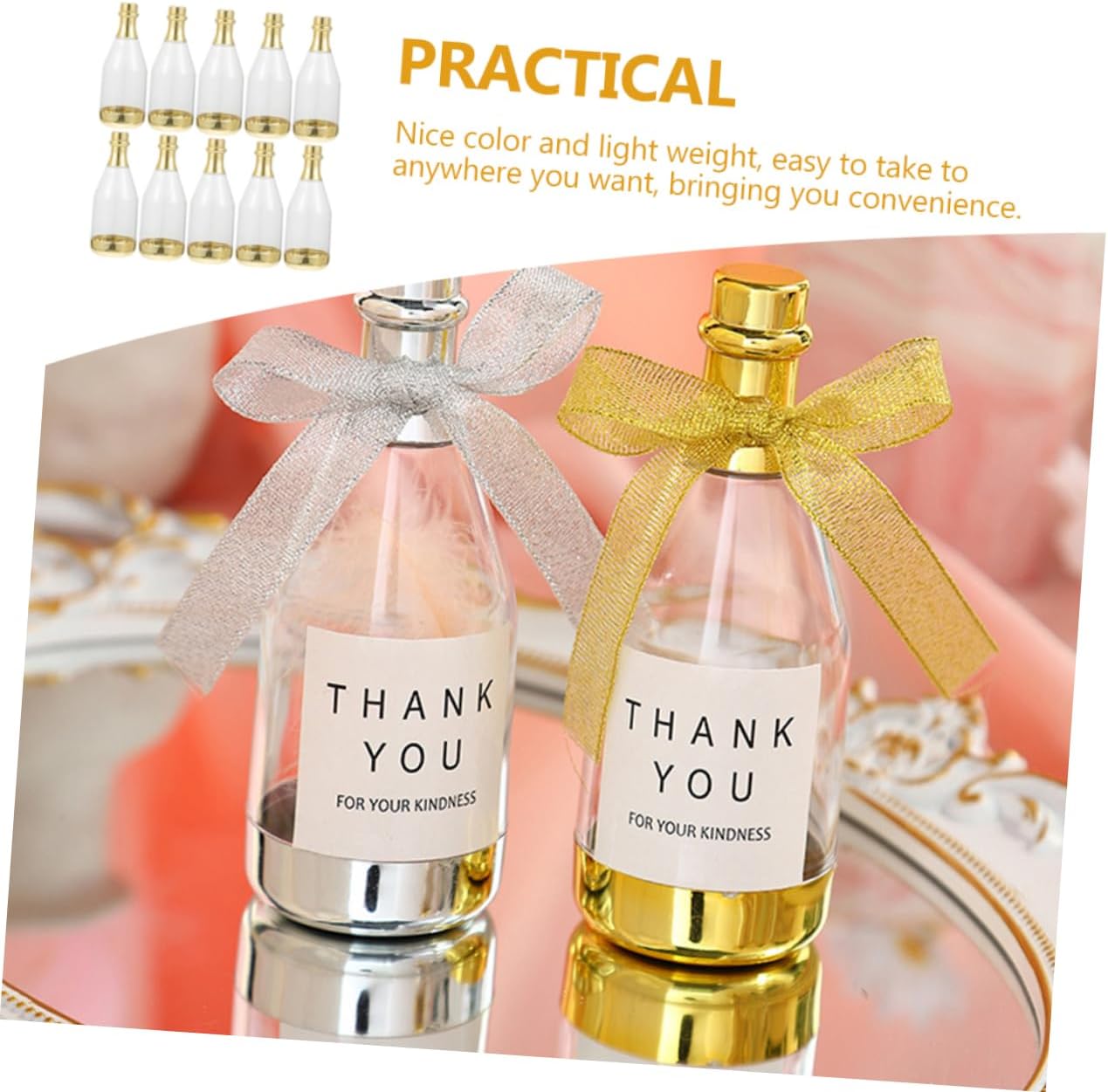 FOMIYES 30pcs Mini Bottle Candy Boxes Bridal Shower Candy Favors Luxury Wedding Candy Present Box Pp Material Safe Gentle Design Versatile Party Supplies
