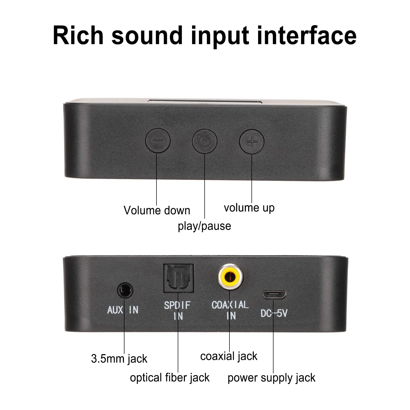 Transmisor Bluetooth con pantalla LCD Transmisor Bluetooth 5.0 Interfaz coaxial Óptica 3.5mm Adaptador de Audio Inalámbrico para TV, Computadora, Consola de Juego, Material ABS 90.8