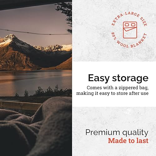 Miniatura 6 de EPG - Manta de lana extra grande con bolsa con cremallera  Cálida, cómoda, elegante, militar  XL QueenKing - 72 x 92 pulgadas, 80% lana, 5.35 libras