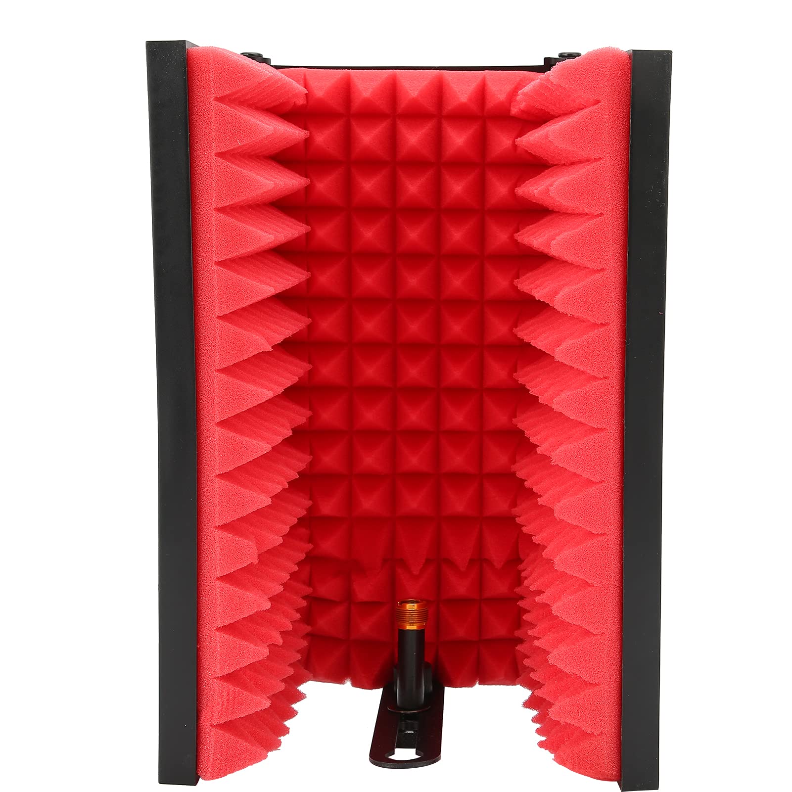 Bewinner Mikrofon-Isolationsschild, 3-Panel-Popfilter, Studio-Mikrofon Schallabsorbierender Schaumstoffreflektor, Faltbare Schalldichte Abdeckung für//Radio