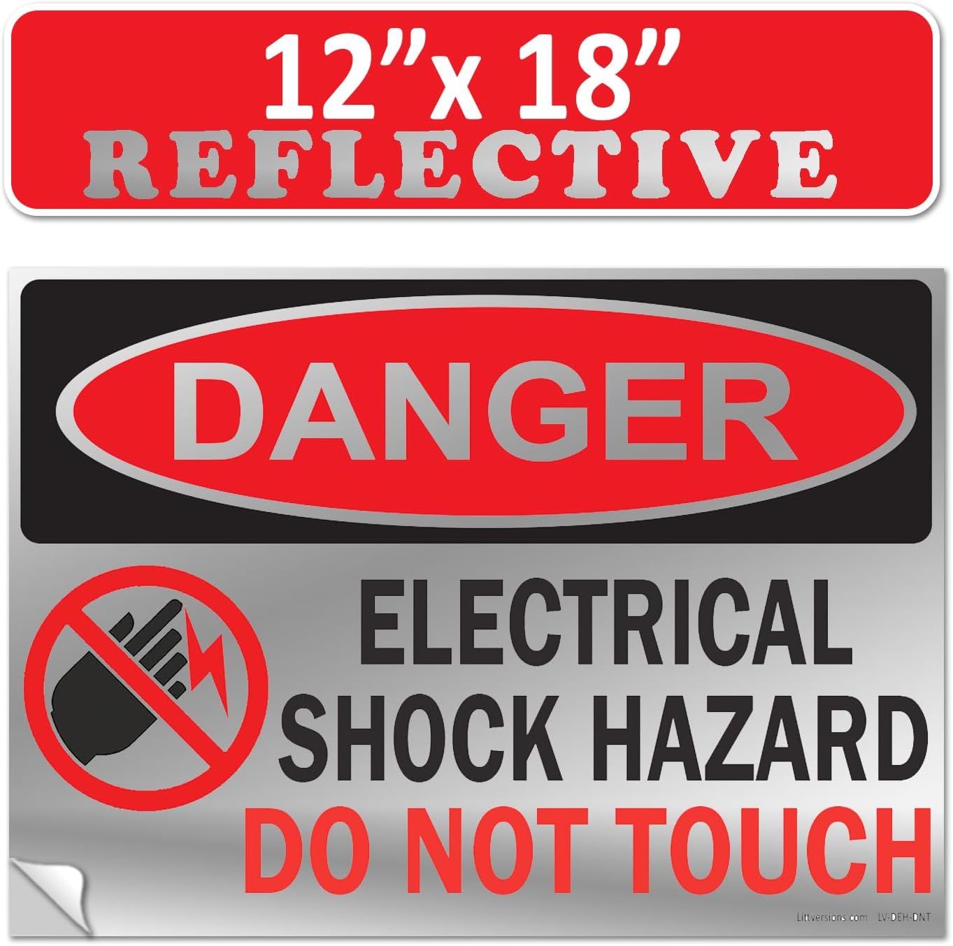 6 Pack 3.5"x5" Danger Electrical Shock Hazard Do Not Touch OSHA Warning Label Sign Decal 6 mil Laminated Engineer Grade UV Protected Red Black White ANSI NFPA 127016