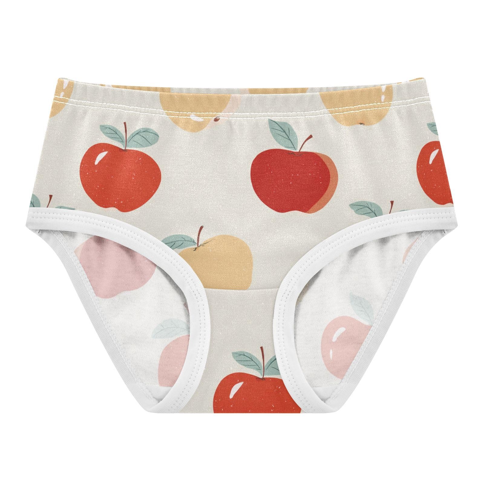 Wusikd Cute Apples Yellow Red Girls Underwear Cotton Girls Briefs Soft Toddler Underwear 2T