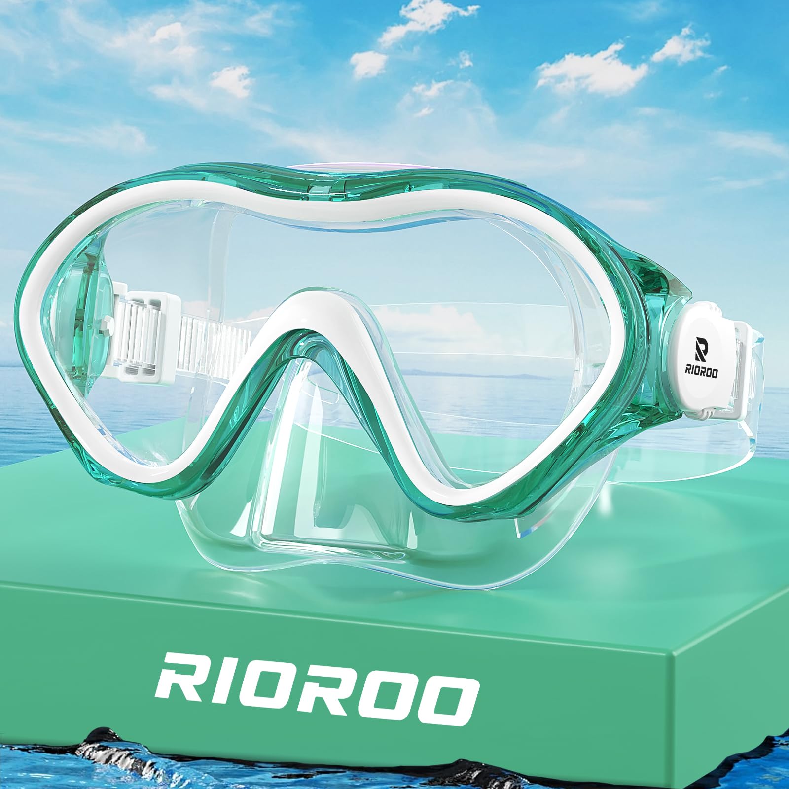 RIOROO Taucherbrille Kinder,Schnorchelset für Jungen Mädchen,Schwimmbrille Kinder mit Nasenabdeckung Anti Nebel Anti-Leck Tauchmaske 180°Panorama HD Schwimmmaske für 4-14 Jahre