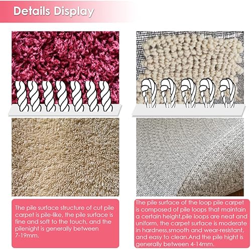 Miniatura 8 de H HUKOER Pistola 2 en 1 (pelo cortado y pelo de bucle) Pistolas de alfombra eléctricas, máquina de tejer de alfombras con 5-40 puntadas por segundo