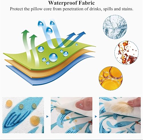 Miniatura 4 de Juego de 4 fundas de almohada coloridas de 12 x 12 pulgadas cuadradas de doble cara decorativas para el verano, almohadas impermeables para