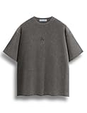 Mens Oversized T Shirt Heavyweight Cotton Shirts Washed Vintage Tees Short Sleeve Tops