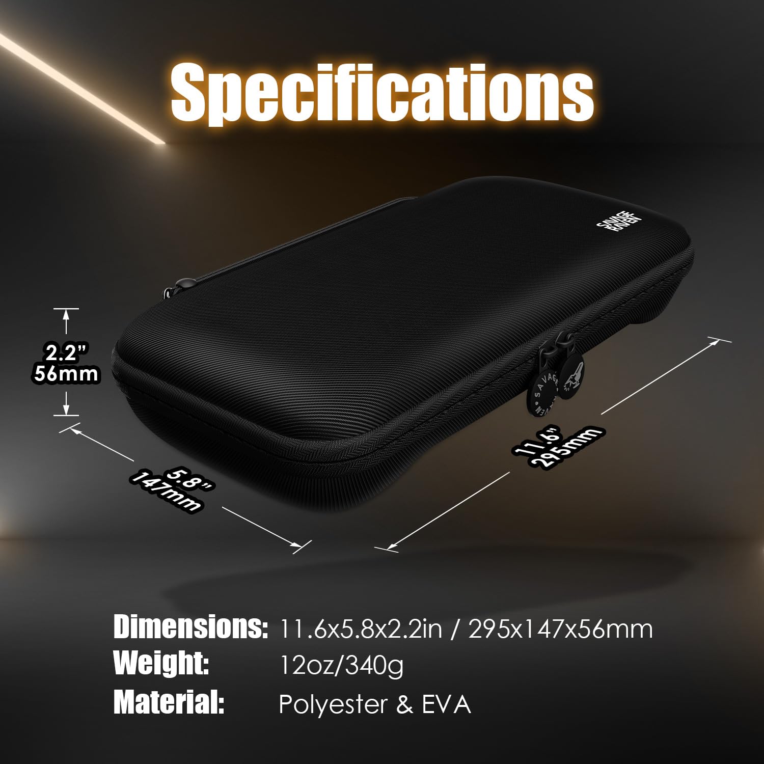 SAVAGE RAVEN by Skull & Co. Every Day Slim Carrying Case for Nintendo Switch 2: Portable Hard Shell Protective Travel Gaming Console Protection Case- Black