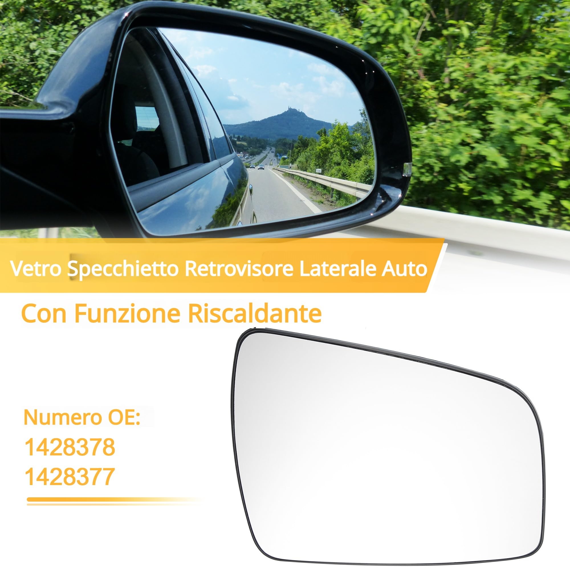 A ABSOPRO Specchio Retrovisore Riscaldato Per Opel Zafira B 2009-2014 1Pc