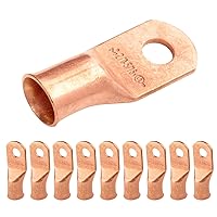 Vista 529 de SELTERM - 2 terminales de anillo resistentes para cable de batería, calibre 4 AWG, pernos de 3/8 pulgadas, terminales de calibre 4, ojales de cobre