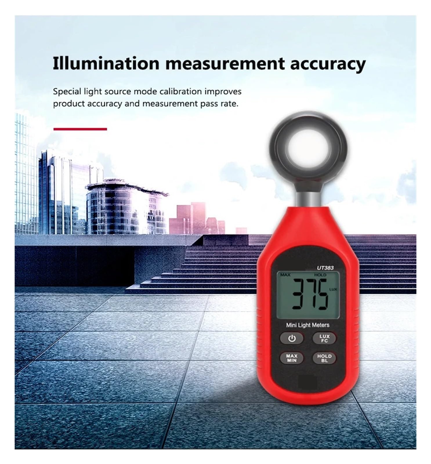 Medidor de luz 200.000 Lux Luxómetro Digital Luminancia Lux FC Prueba MAX Min Iluminómetros Fotómetro